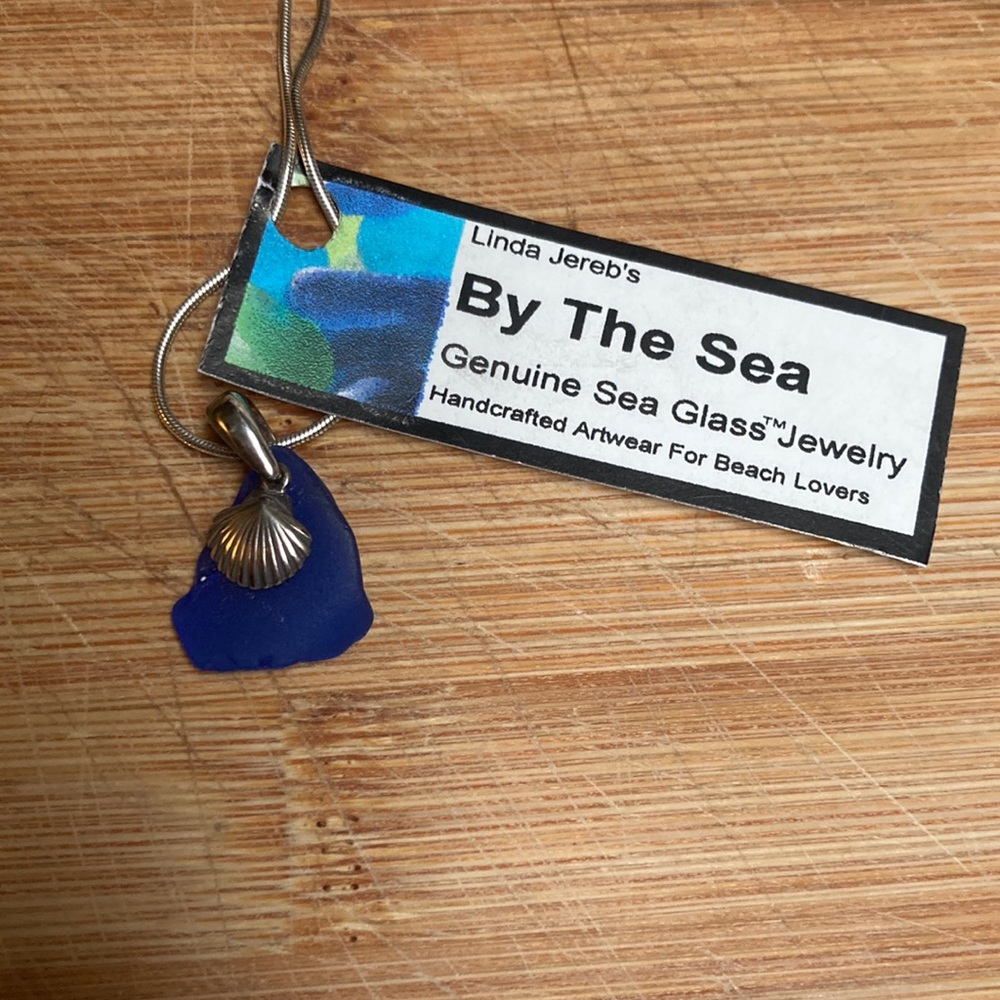 NWT Sea Glass Sterling Pendant w Chain